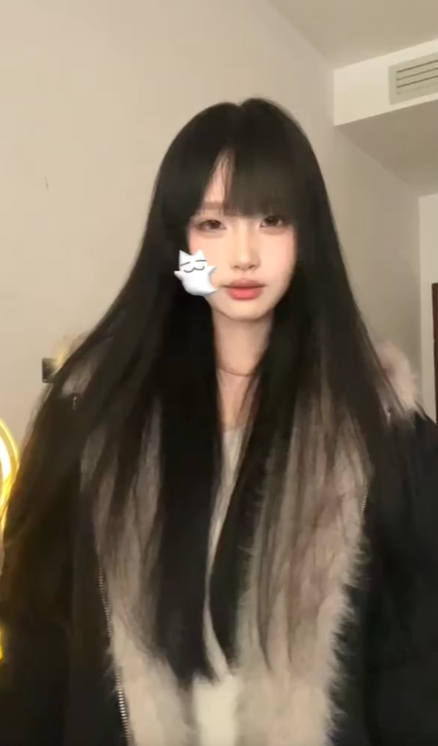真我黑长直漫画齐刘海假发套 全真发整顶设计 自然隐形无痕贴合 长发飘逸顺滑