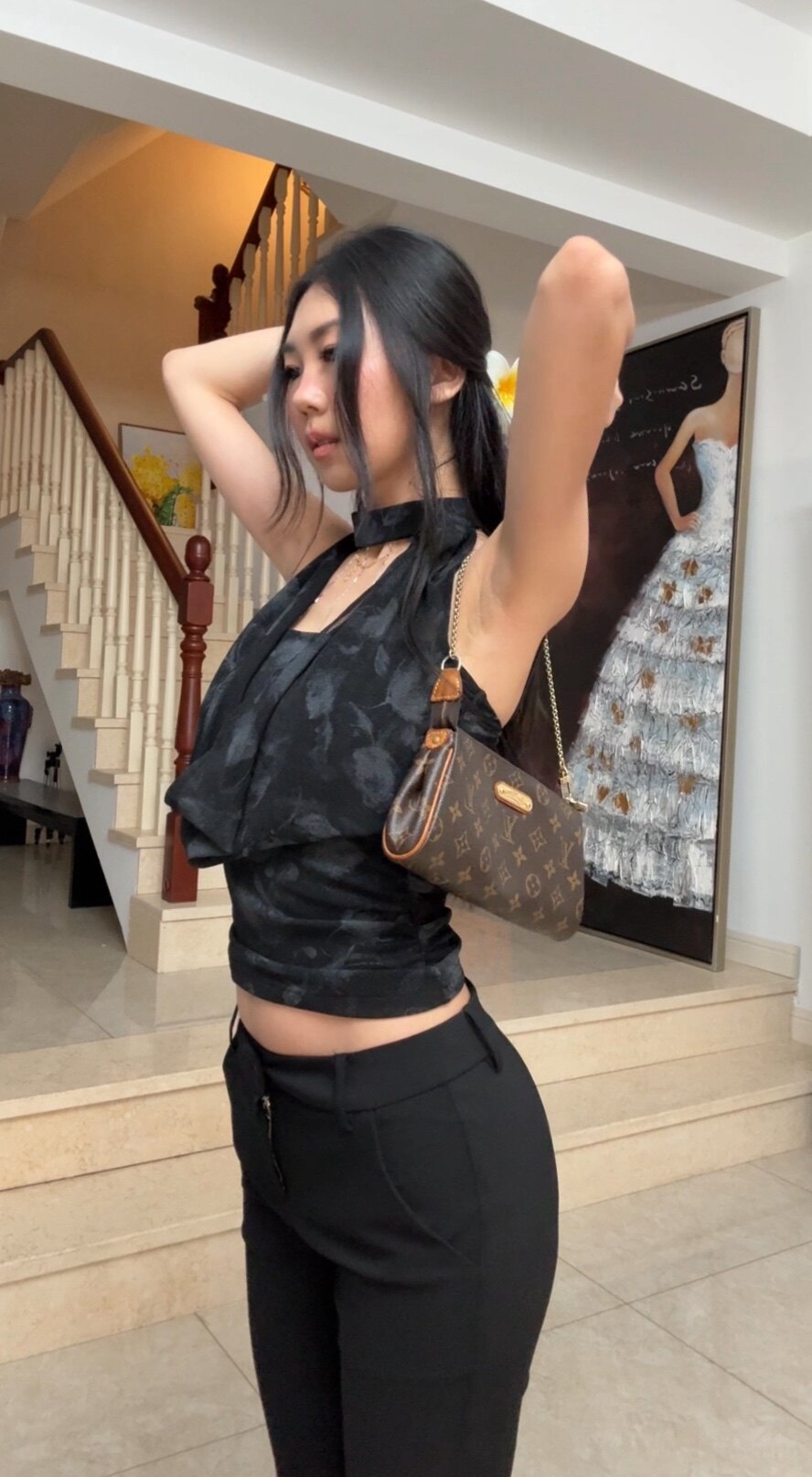 VIAPITTI夏季爆款链条荡领挂脖背心 收腰修身显瘦百搭 辣妹风与设计感并存