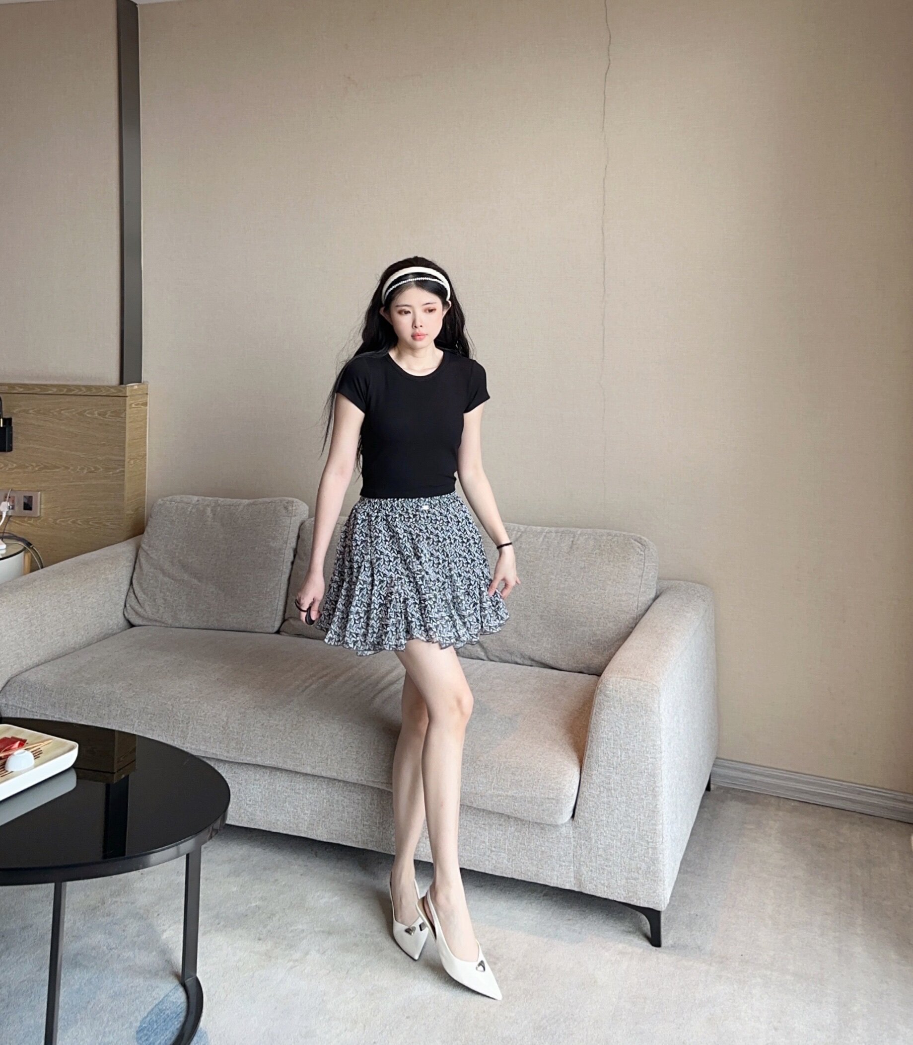 ELLE夏季法式碎花伞裙A字版型遮肉显瘦 碎花图案清新浪漫小众设计别致不撞款
