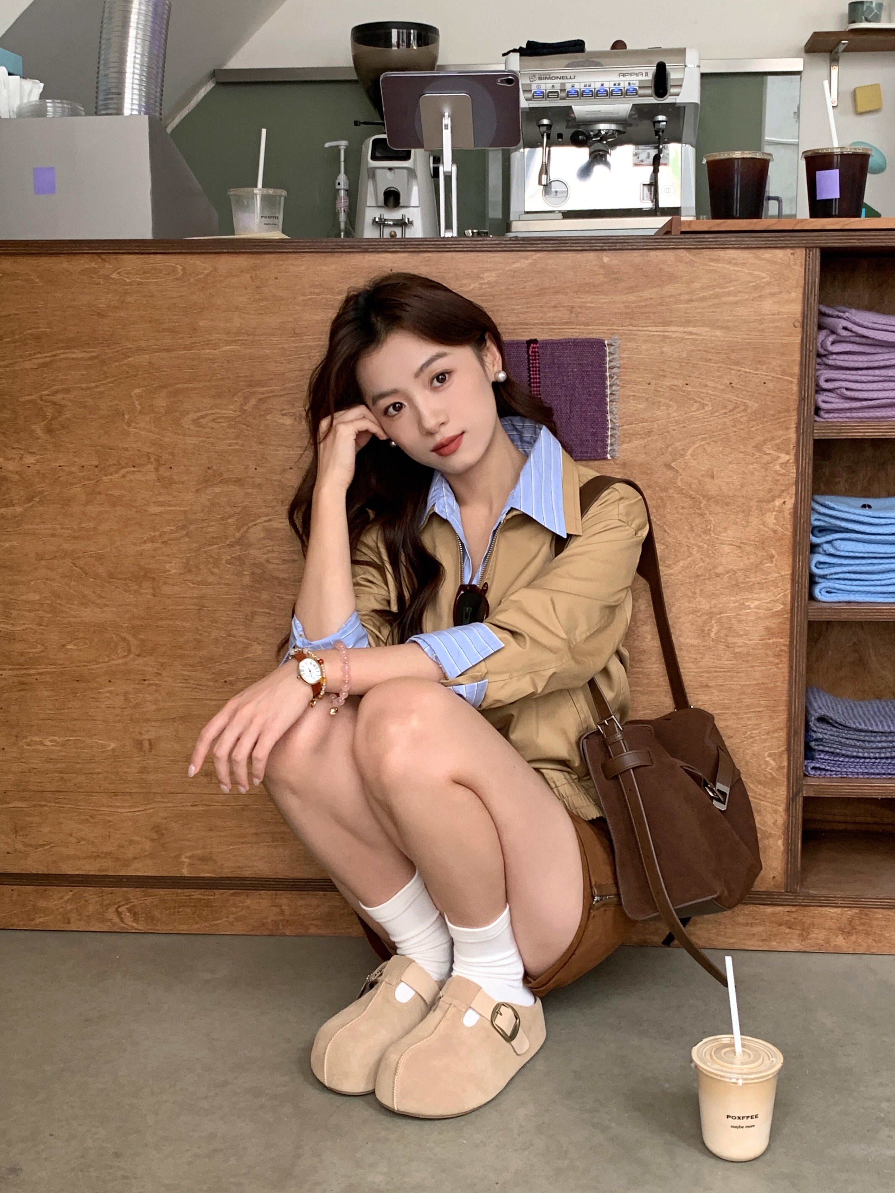 周雨彤同款百丽2代勃肯鞋 厚底花生吐司设计 软弹舒适如踩面包 包头可外穿休闲时髦