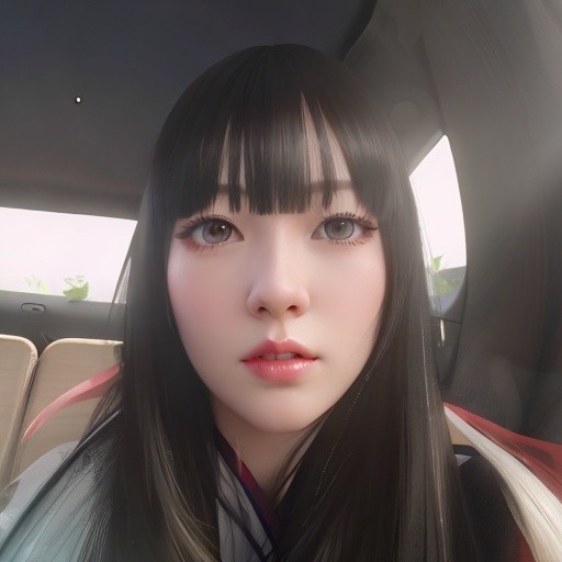 真我黑长直漫画齐刘海假发套 全真发整顶设计 自然隐形无痕贴合 长发飘逸顺滑