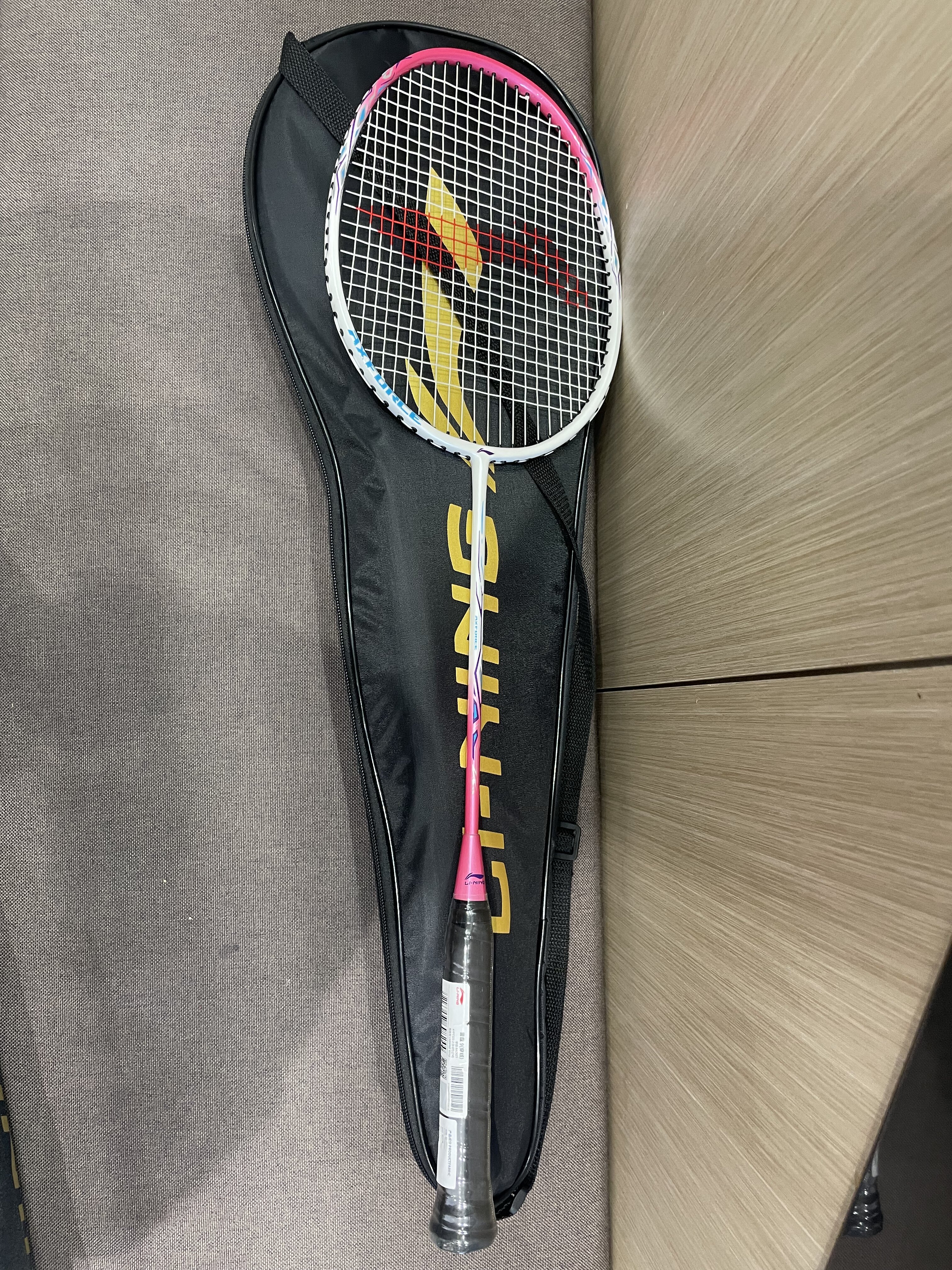 李宁羽毛球拍正品官方旗舰店女生单拍小钢炮全碳素超轻雷霆9粉色