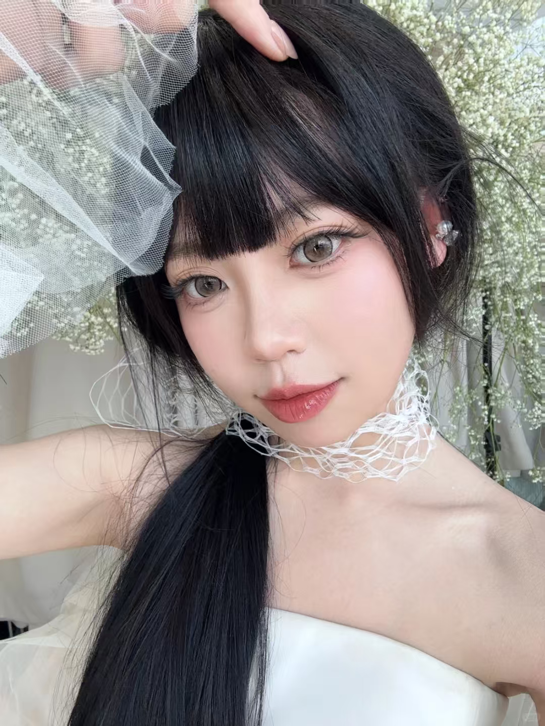 真我黑长直漫画齐刘海假发套 全真发整顶设计 自然隐形无痕贴合 长发飘逸顺滑