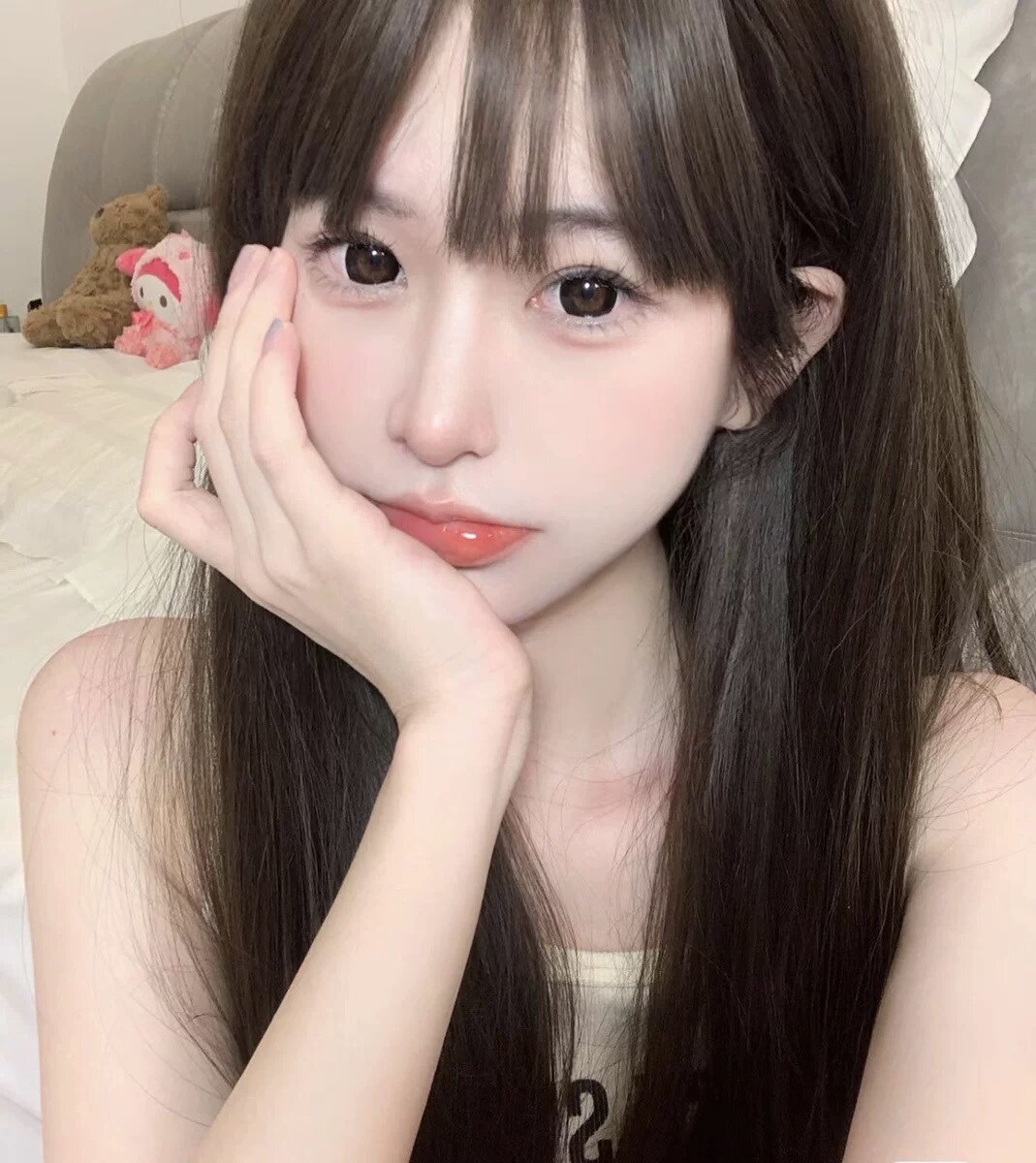 真我黑长直漫画齐刘海假发套 全真发整顶设计 自然隐形无痕贴合 长发飘逸顺滑