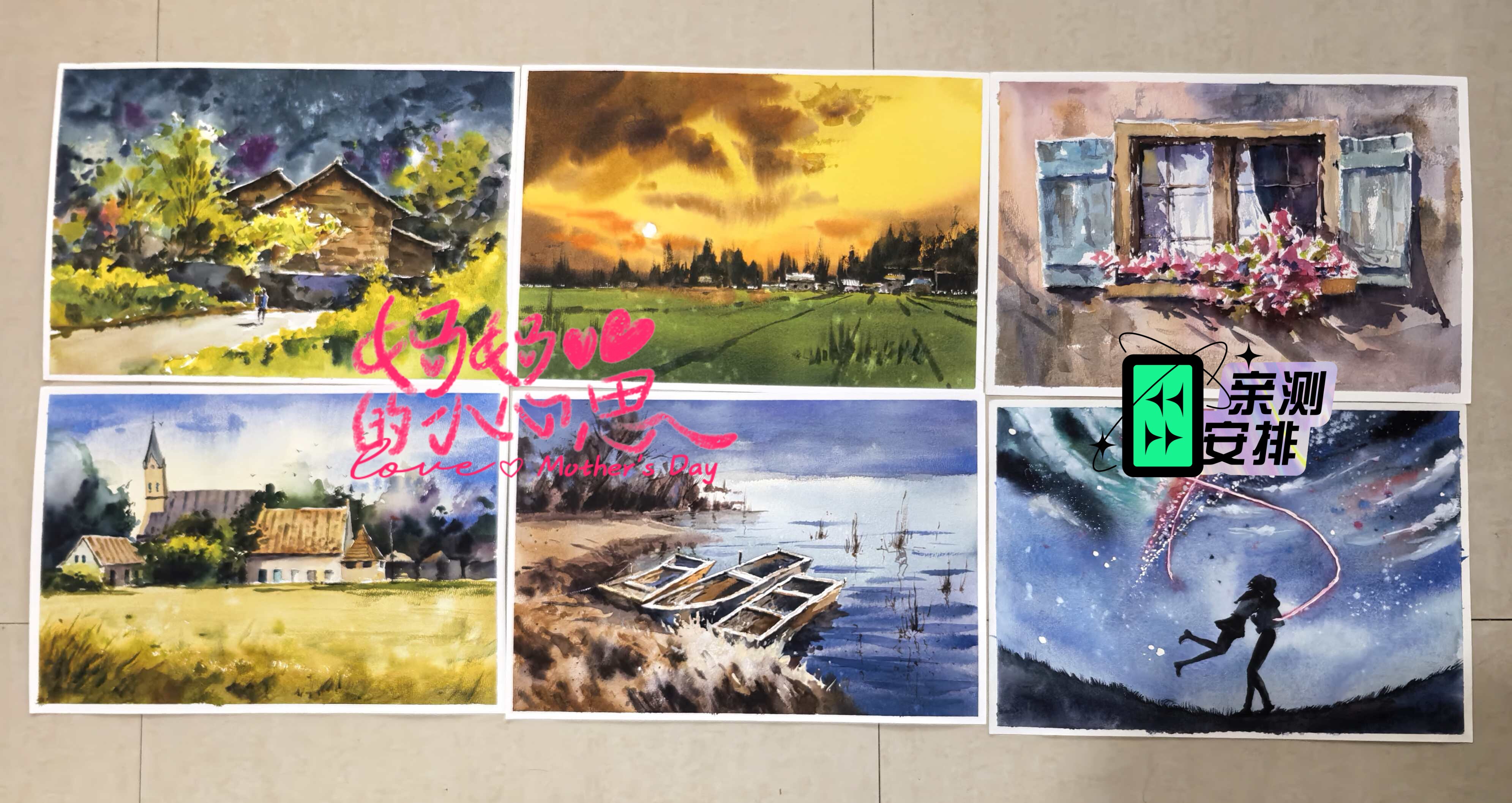 代画风景建筑水彩画人物色彩水粉彩铅色粉油画照片肖像素描画手绘-淘宝