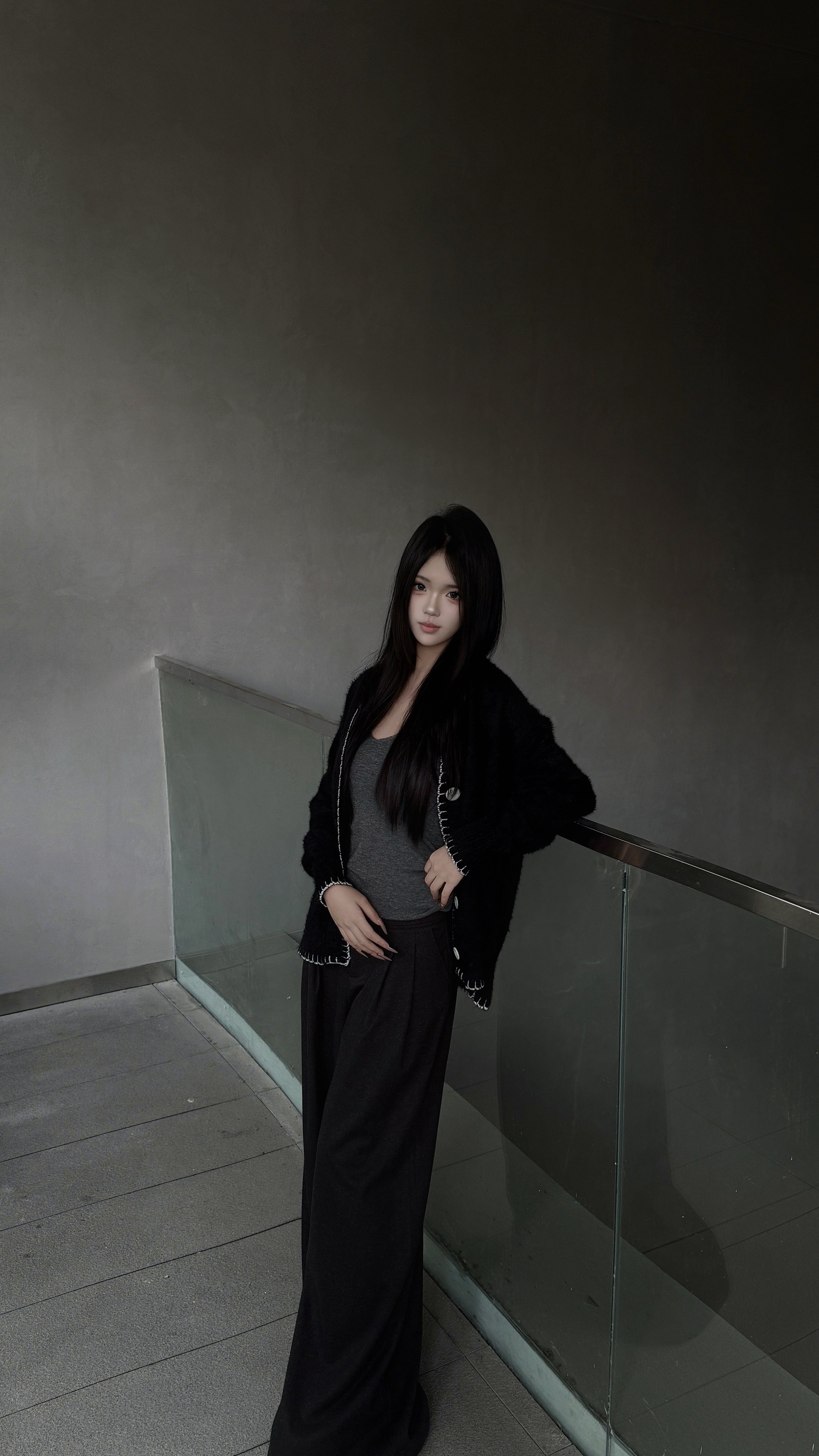 KENABSTUDIO春夏灰色阔腿西装裤 宽松垂感面料舒适有型