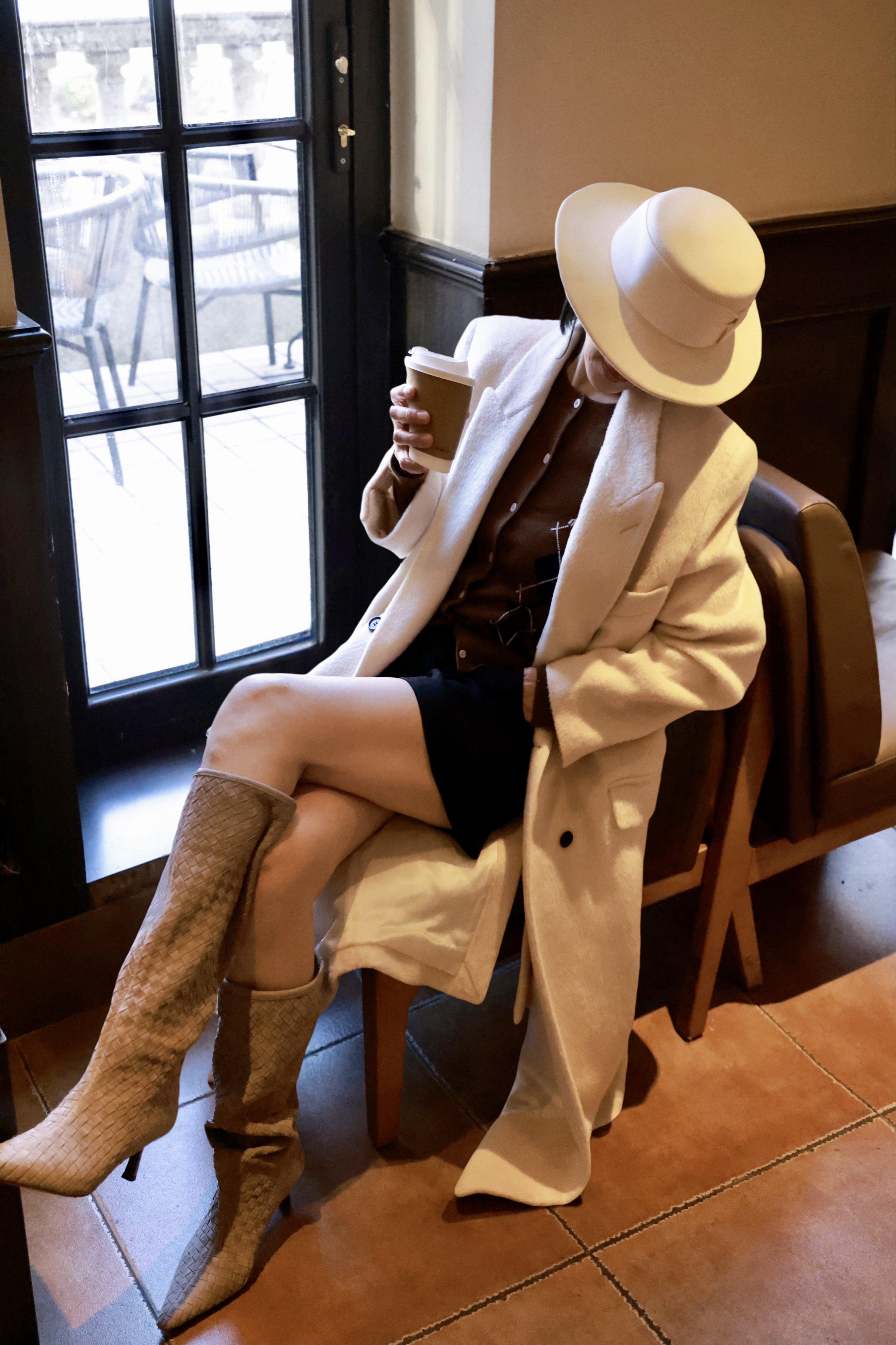 Le' Murmure冬季时尚羊反绒长筒靴堆堆设计慵懒随性 高跟拉长腿部比例