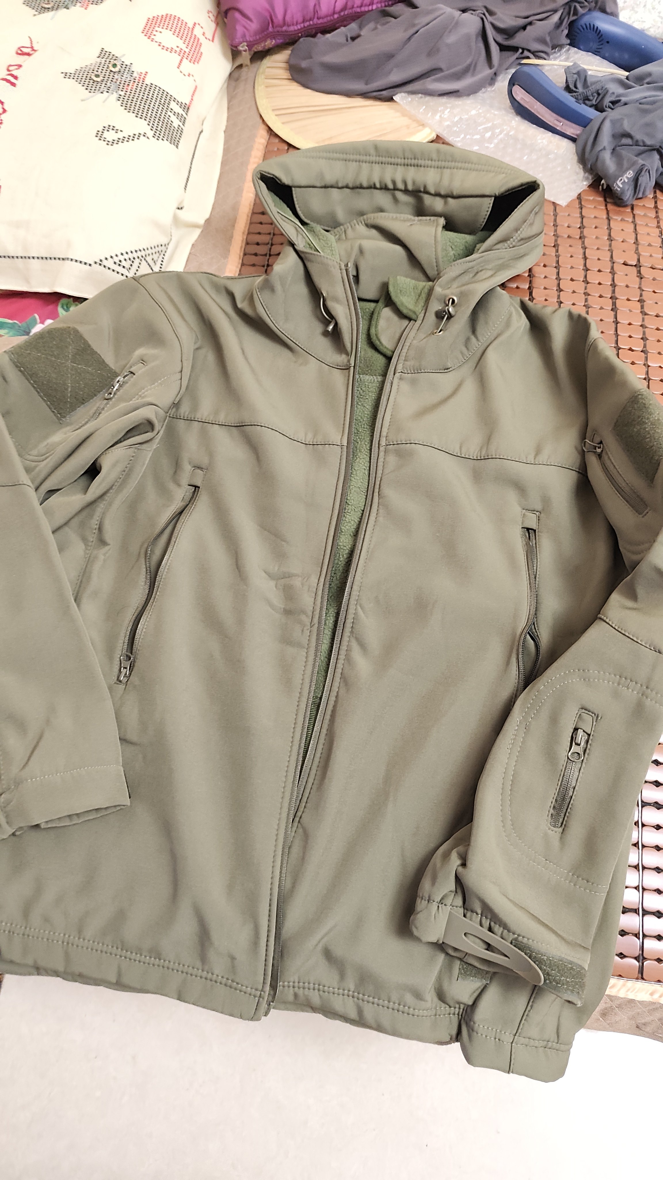 戰術迷彩機能軟殼衝鋒衣套裝男美軍ACU冬季加絨防水防風軍迷外套