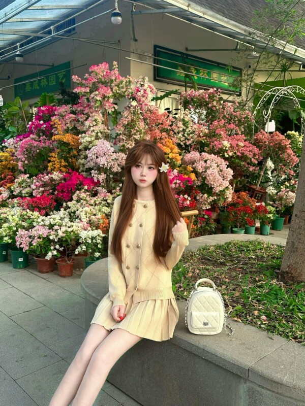 纽汇2026春季新款千金风套装 香风针织连衣裙短裙版型 小个子专属显高设计