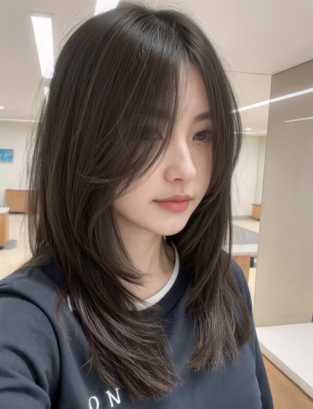 唯俏真人发丝全头套假发 层次感偏分锁骨发设计 随意分缝自然逼真