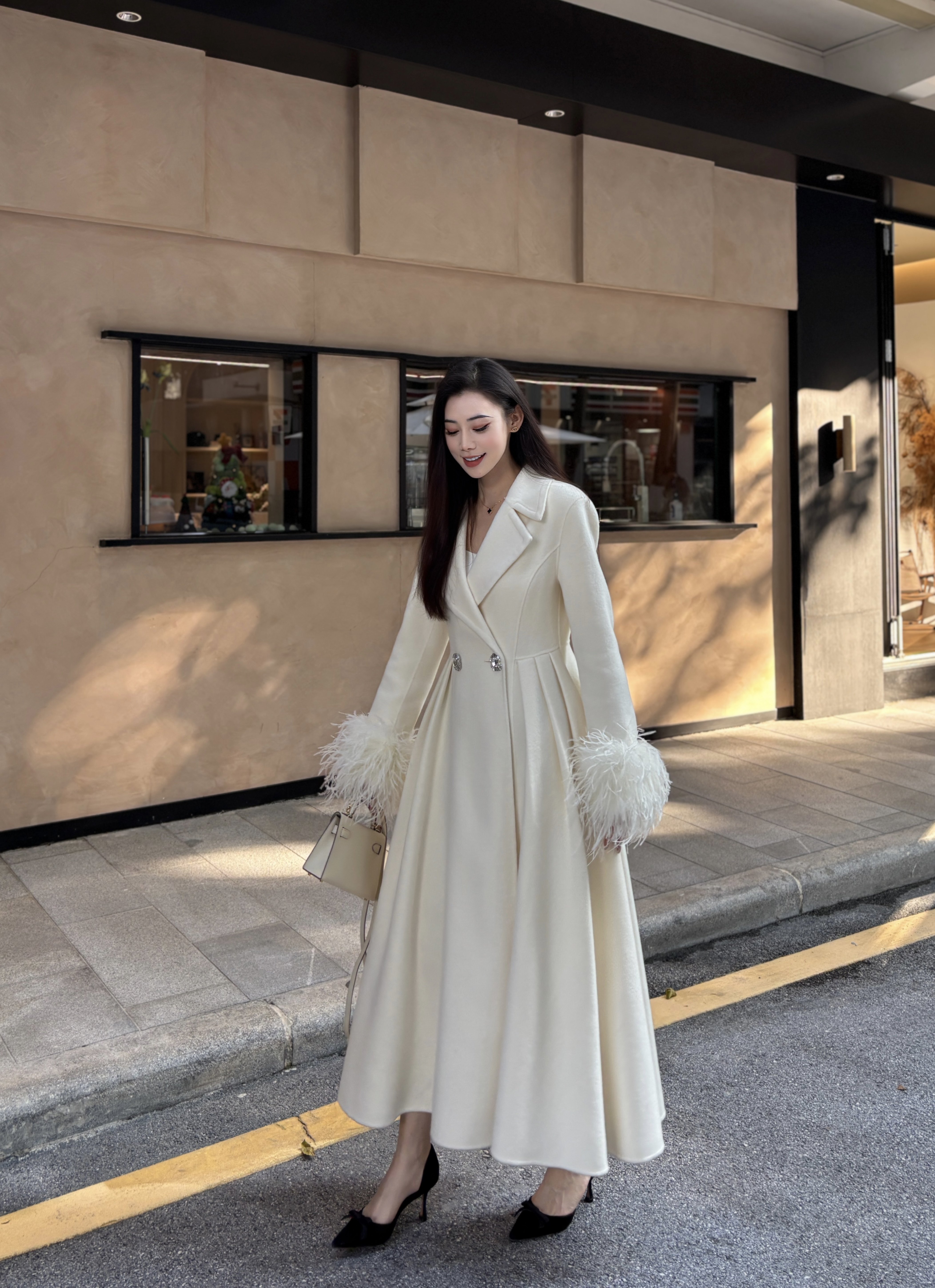 徐如蓝同款Maison Wester冬季千金风大衣，毛呢双面呢H型廓形不挑身材