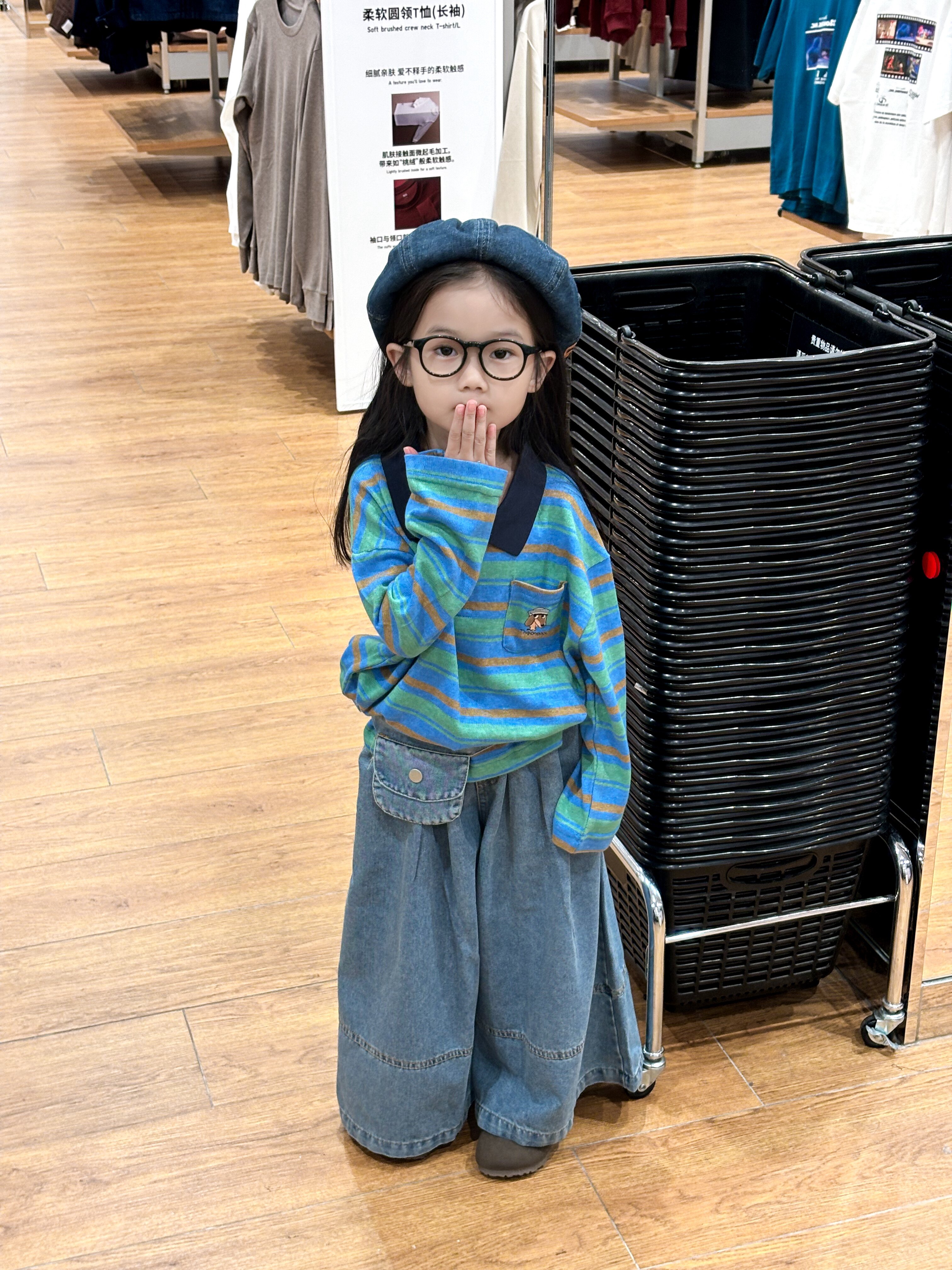 Customer photo for Blue Striped Polo, 110cm