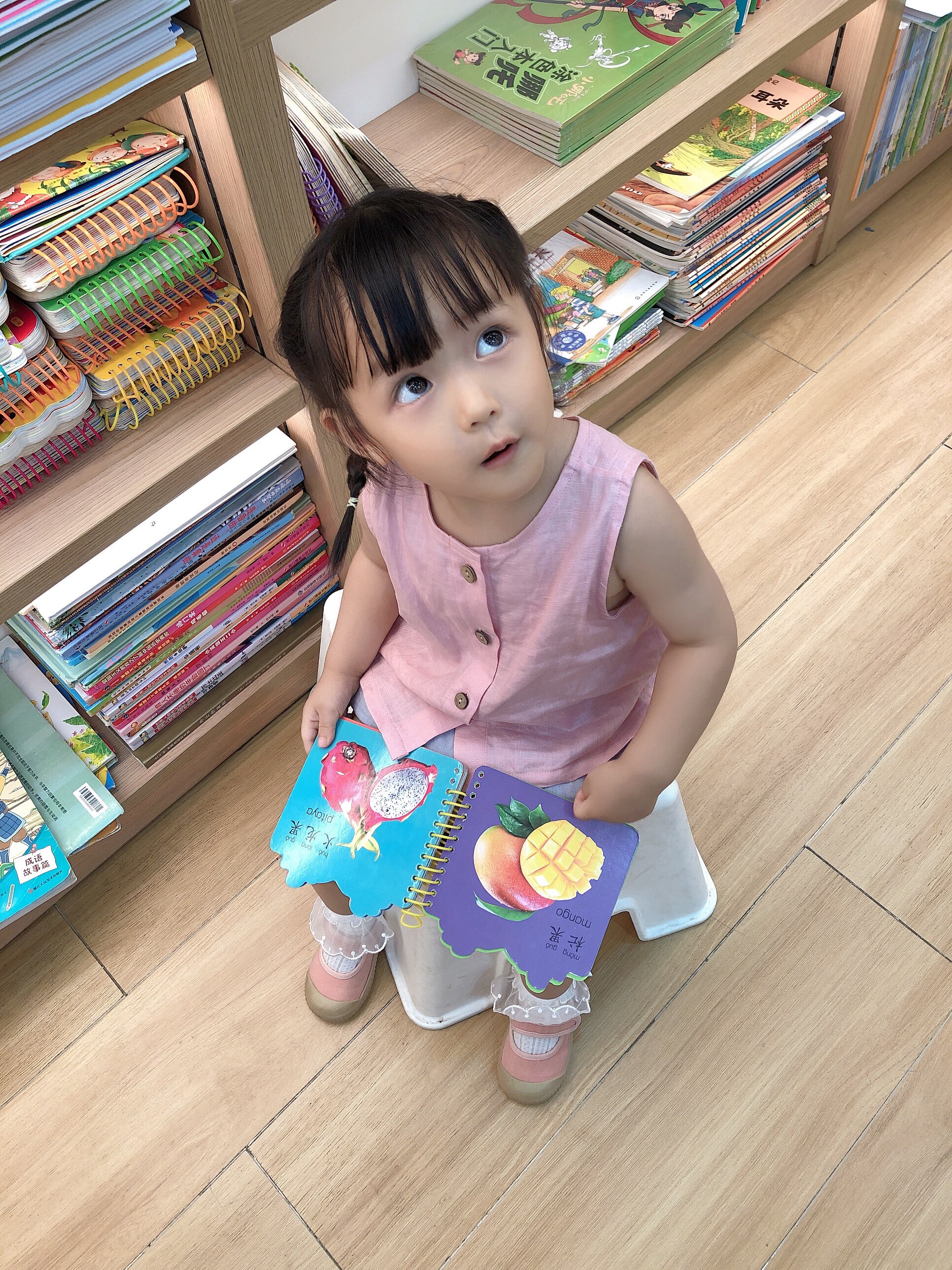 Customer photo for Light Pink + Grey Blue, 90cm