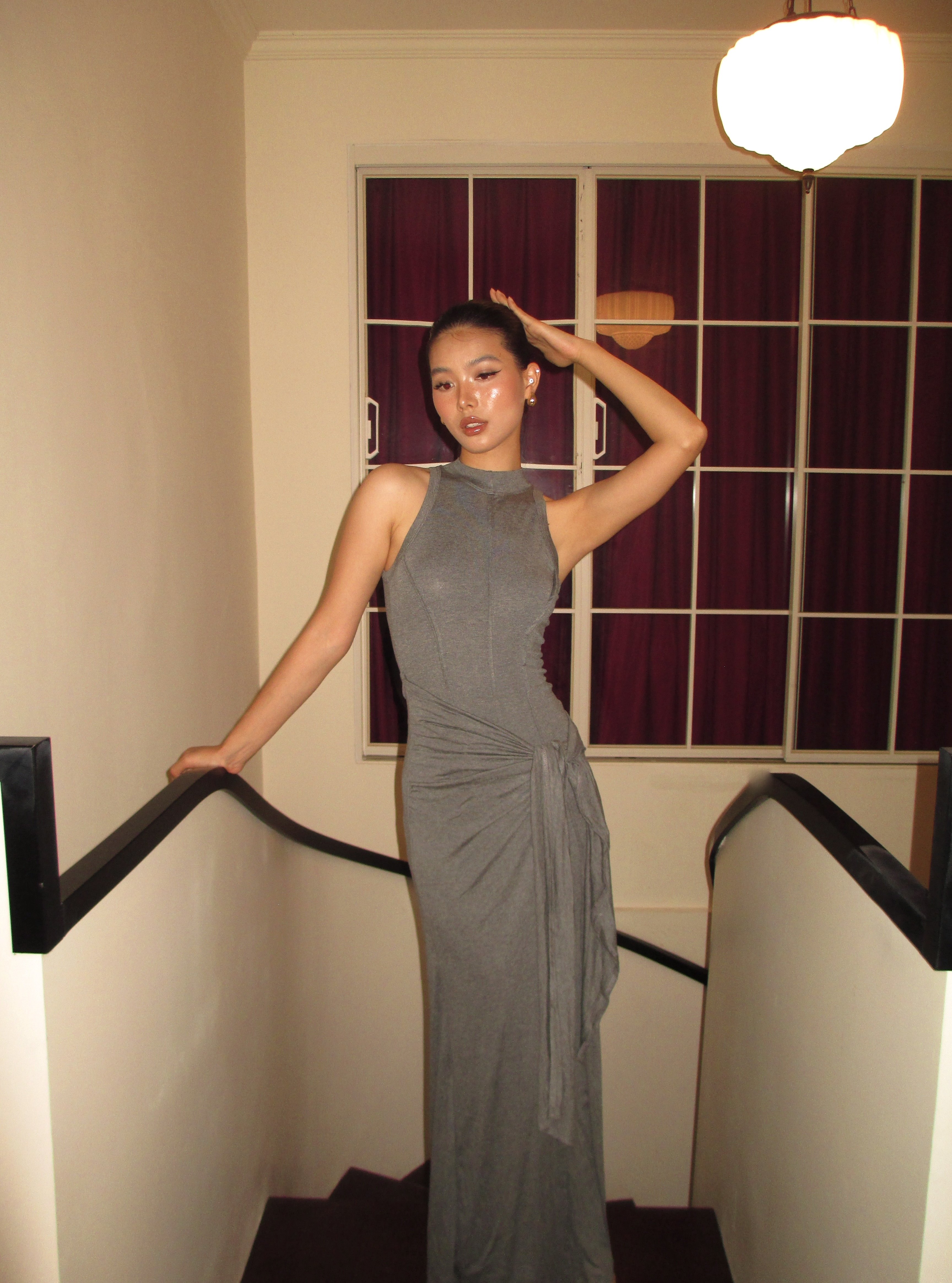 CYNR原创设计高级灰背心裙 莫代尔面料柔软亲肤 修身假两件设计层次感十足