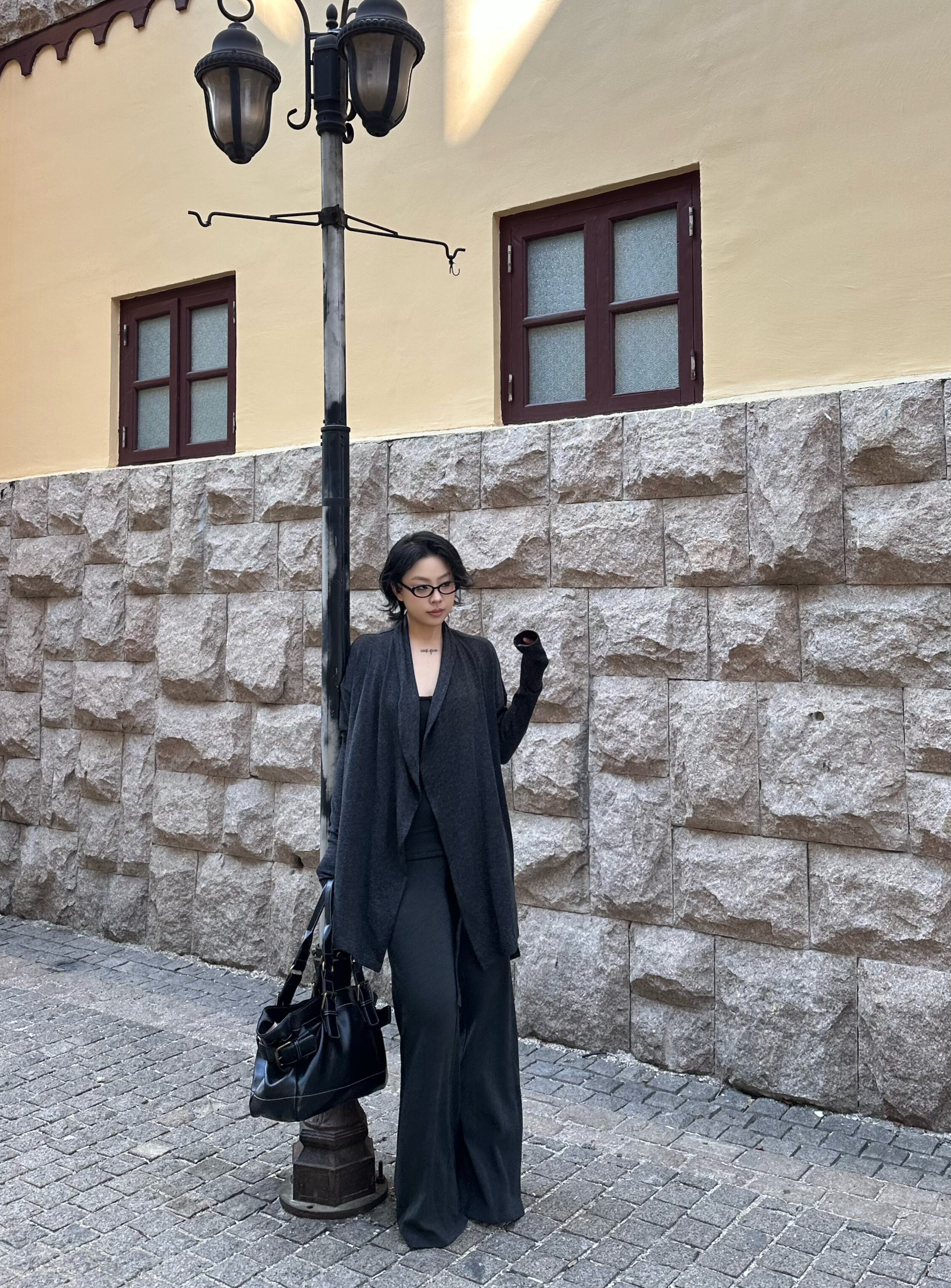 黑泽玄七2026春季微胖mm专属套装，吊带+开衫+休闲裤三件套宽松慵懒风遮肉显瘦