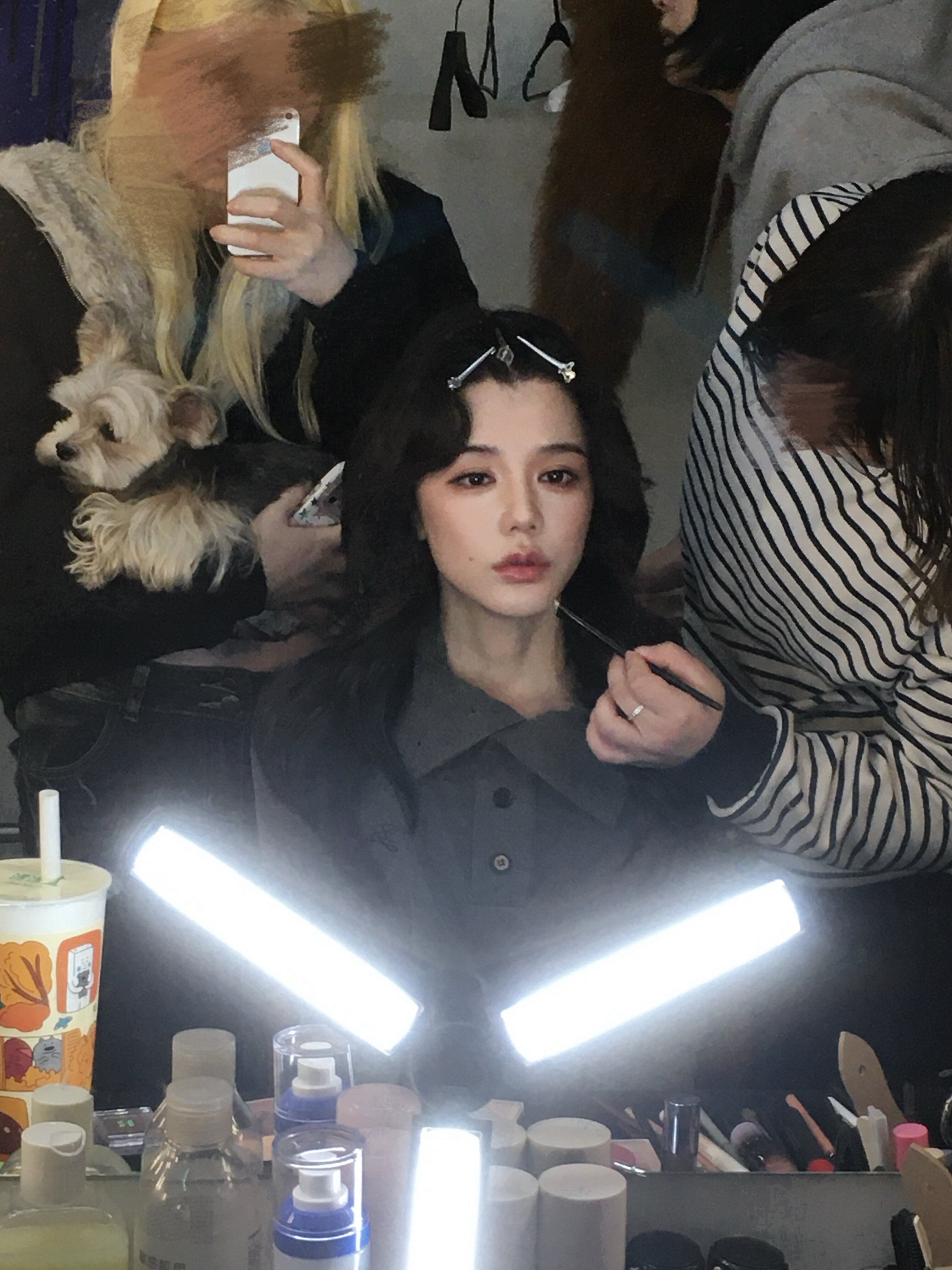 CYNR原创设计气质复古连衣裙,半高polo领褶皱收腰A字长裙摆遮肉显高