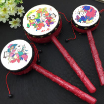  Traditional New Year painting rattle Baby baby classic toy Large auspicious peace drum Rattle drum Hand beat drum Money drum