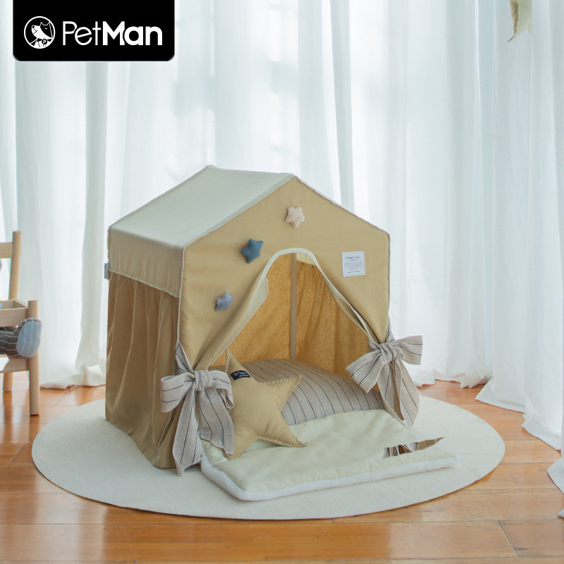 PetMan Pets Indoor Villa Tent Net Red Owl Kennel Dog House Teddy Small Dog Season Dog Nest Removable