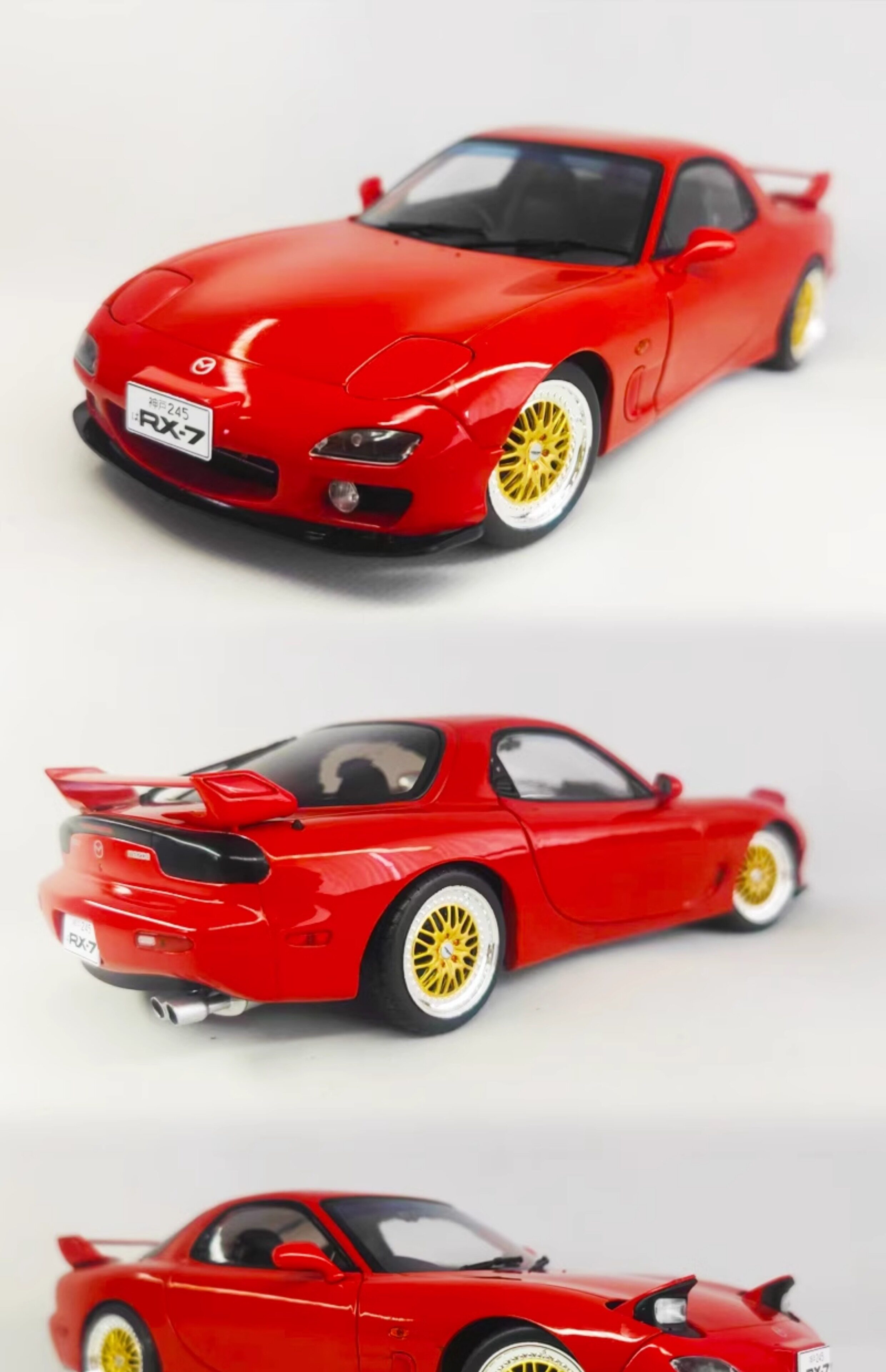 Модель машины 1：18 马自达 rx7 fc fd 3 6 合金汽车模型改装订制作生日礼物