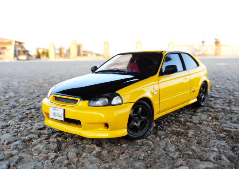 1 24 Fujimi頭文字d 館智幸本田civic Ek9汽車模型代工改裝製作