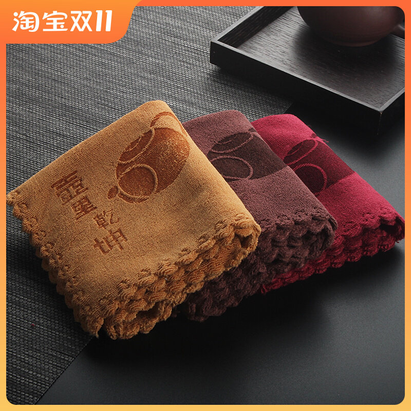 Kung Fu tea set accessories tea ceremony tea towel absorbent tea cloth tea dust cloth thickened pure cotton and linen fiber pad cloth thickened tea towel