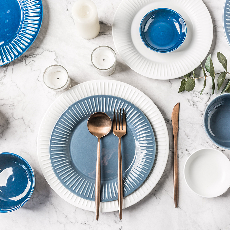 Porcelain soul plate Nordic ins creative dishes household ceramics steak western food dish dish dish fish salad