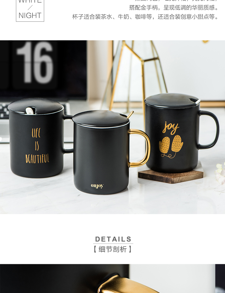 Porcelain soul ceramic keller cup with cover teaspoons of creative picking cups of milk for breakfast coffee keller cup logo mugs