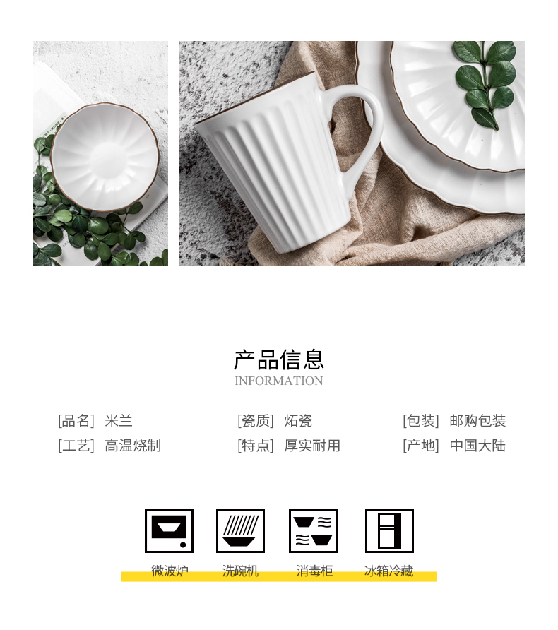 Porcelain northern wind ceramic dishes dishes tableware suit creative household eat dish dish bowl chopsticks spoons,