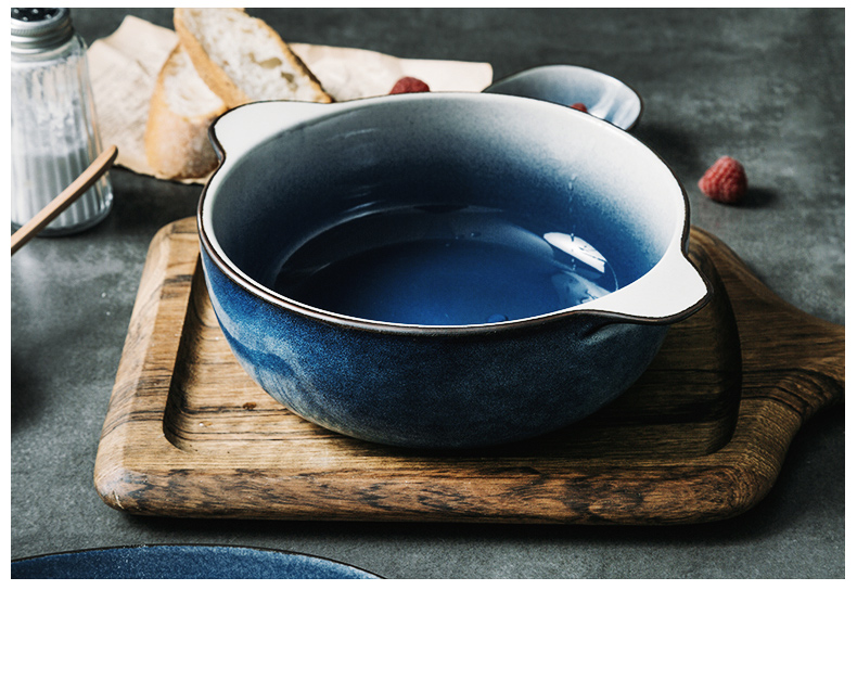 Porcelain soul Nordic tableware dishes household ear soup bowl bowl household take the hot food dish bowl of soup bowl