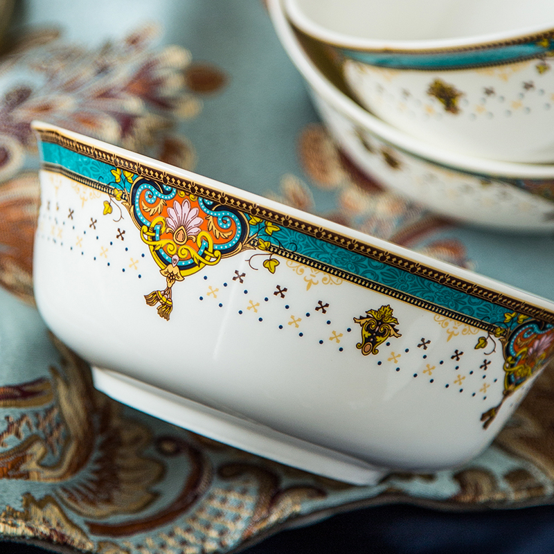 Nice to use home eating adult move creative ceramic color bowls bowl of household of Chinese style dinner table