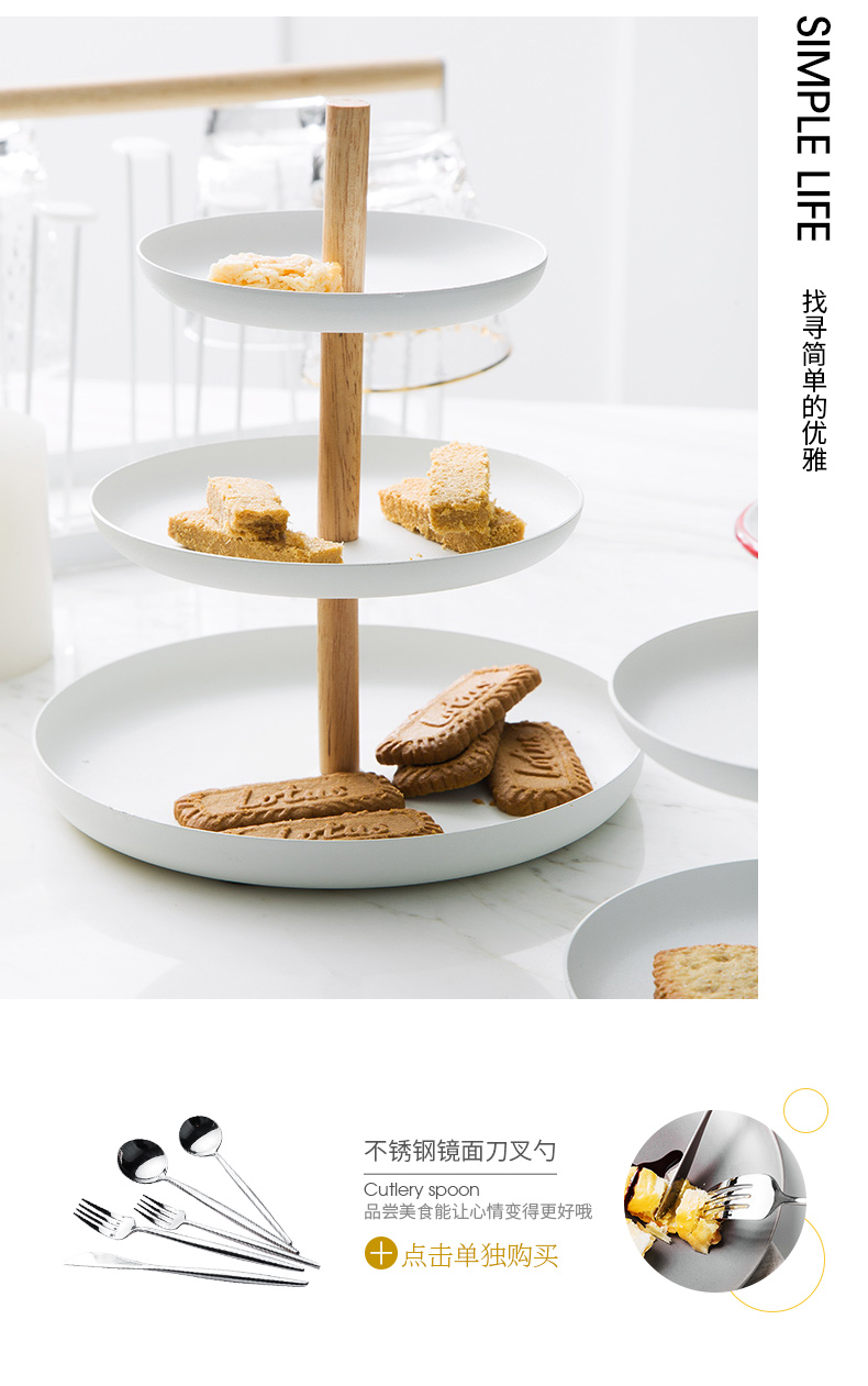 Porcelain soul cakes, wrought iron shelf Europe type multifunctional receive a disc cake plate accessories receive candy dishes snacks plates