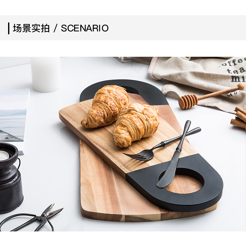 Porcelain soul home countertops chopping board, bamboo glue plate small acacia wood cutting board face plate cutting board, fruit chopping block