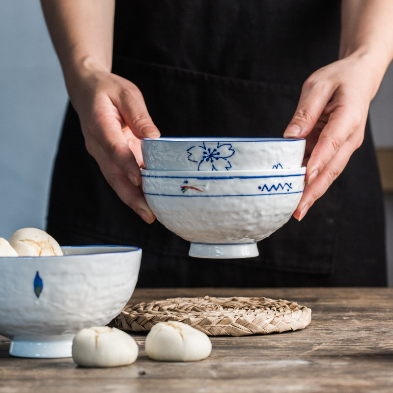 Japanese porcelain soul tall bowl hat to bowls and wind rainbow such use ceramic bowl household single eat bowl, small bowl of rice