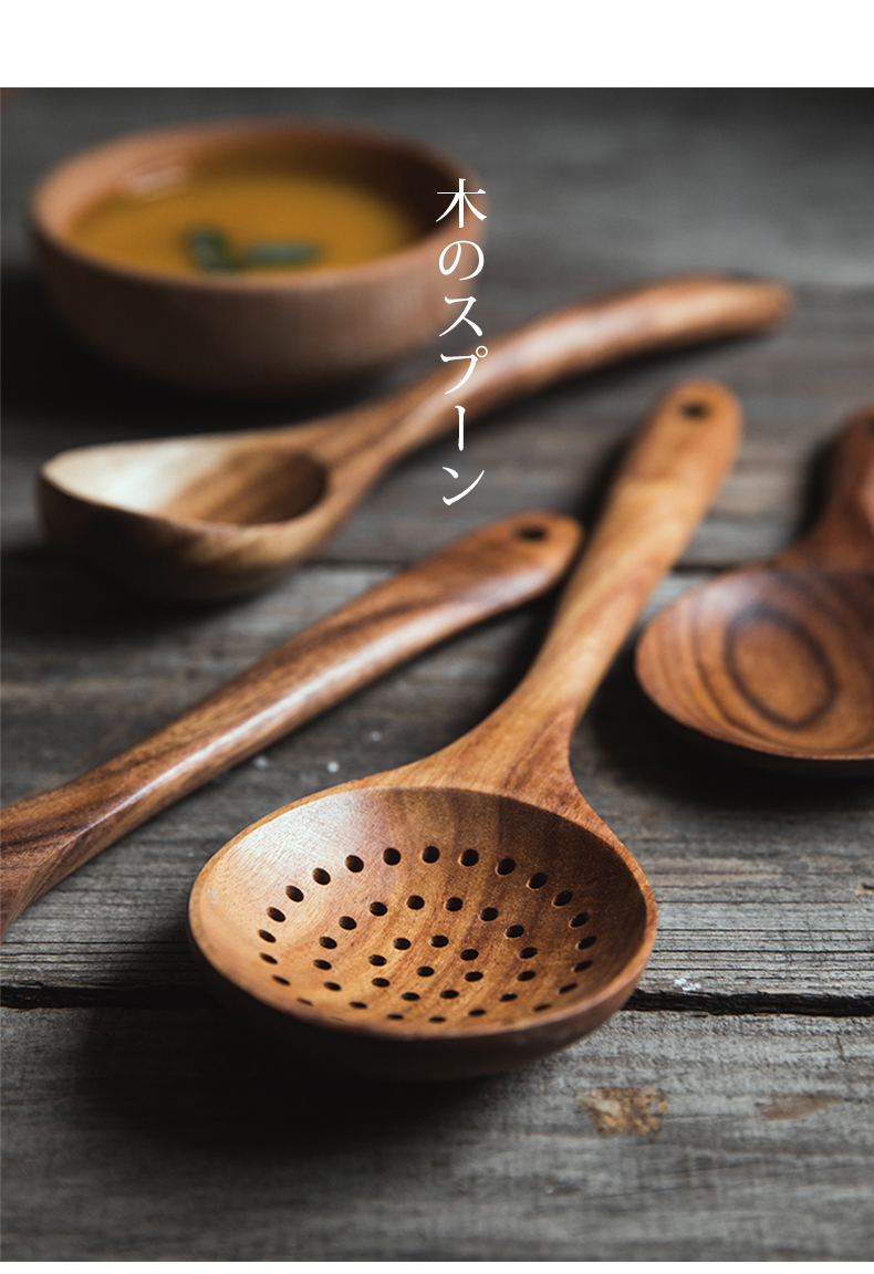 Porcelain soul spoon, long - handled spoons household wood spoon served porridge porridge spoon, run out of large Korean large wooden spoon day