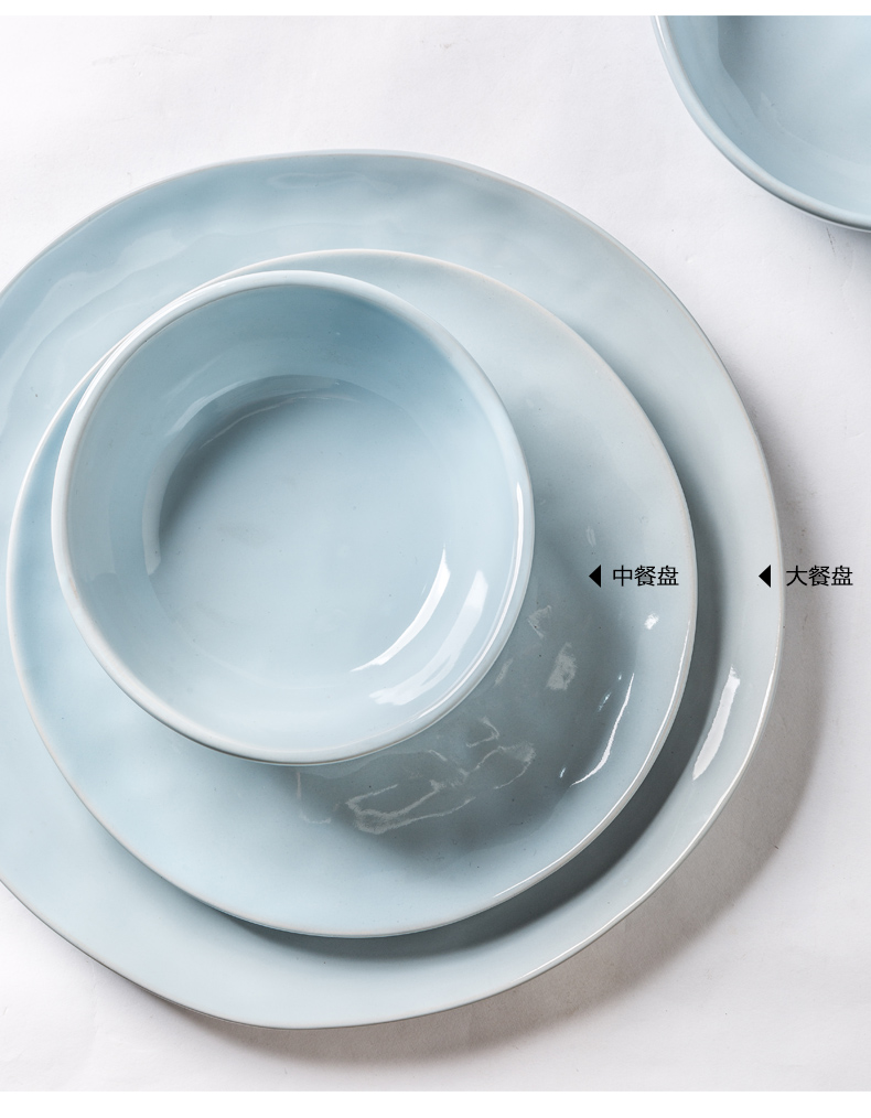 Porcelain soul dishes suit Nordic ins tableware suit dishes of Chinese style household dishes combination dishes and utensils
