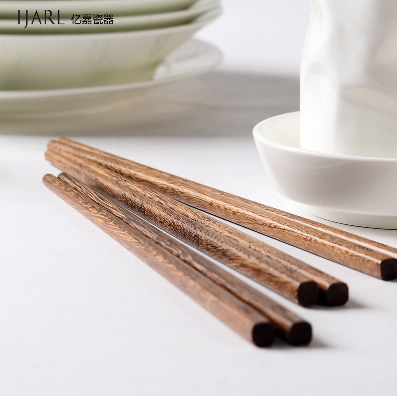 Porcelain soul wenge long chopsticks without lacquer idea for Japanese children real wood household tableware five pairs of family suit quickly