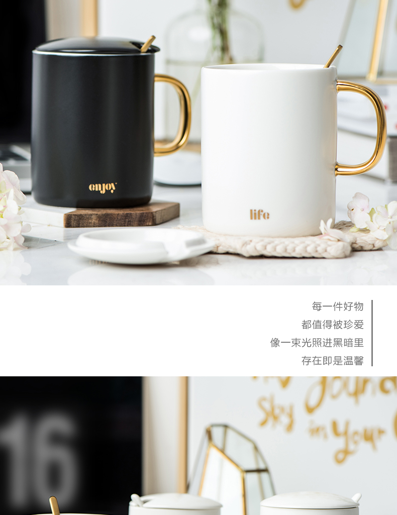 Porcelain soul ceramic keller cup with cover teaspoons of creative picking cups of milk for breakfast coffee keller cup logo mugs