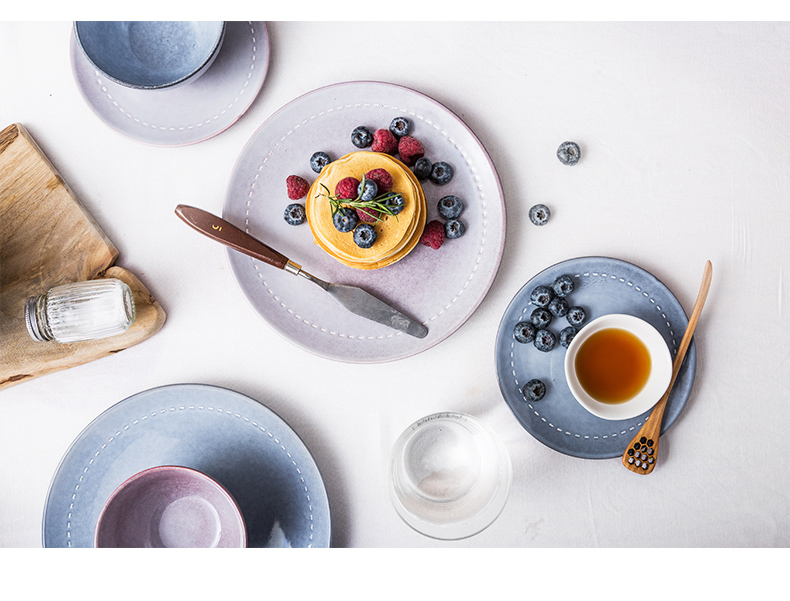 Japanese and wind crockery bowl rainbow such to use single only 0 flat the individuality creative dishes side dishes