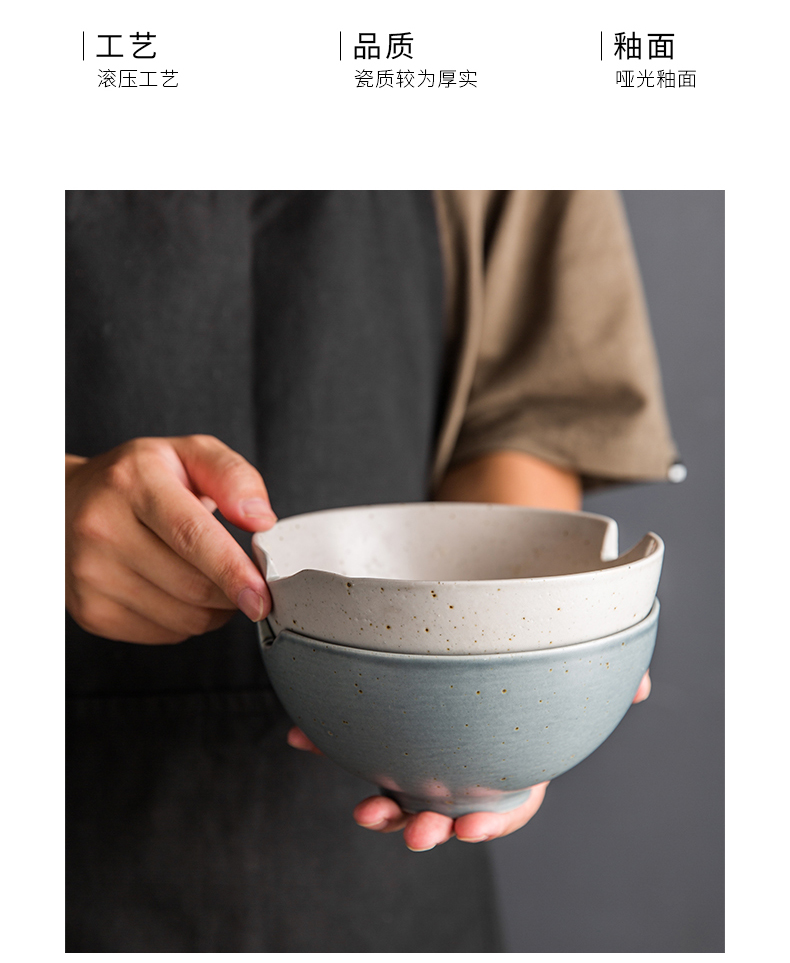 Japanese porcelain soul large ceramic bowl pull rainbow such as bowl mercifully rainbow such use large soup bowl household can put big bowls of salad bowl chopsticks