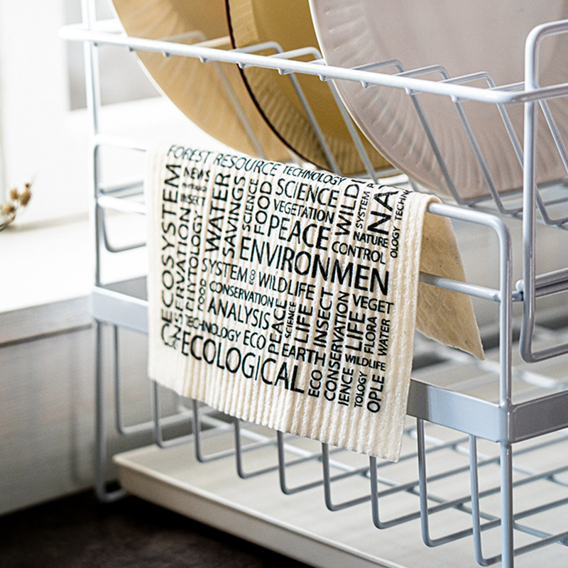 Porcelain soul dish cloth kitchen rag with thick wood pulp cotton dish cloth to oil suction household cleaning wool cloth cloth