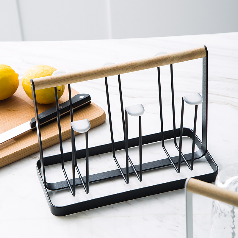 Porcelain soul cup cup rack shelf creative Nordic home drop hanging glass shelf water filter wearing glasses the receive frame