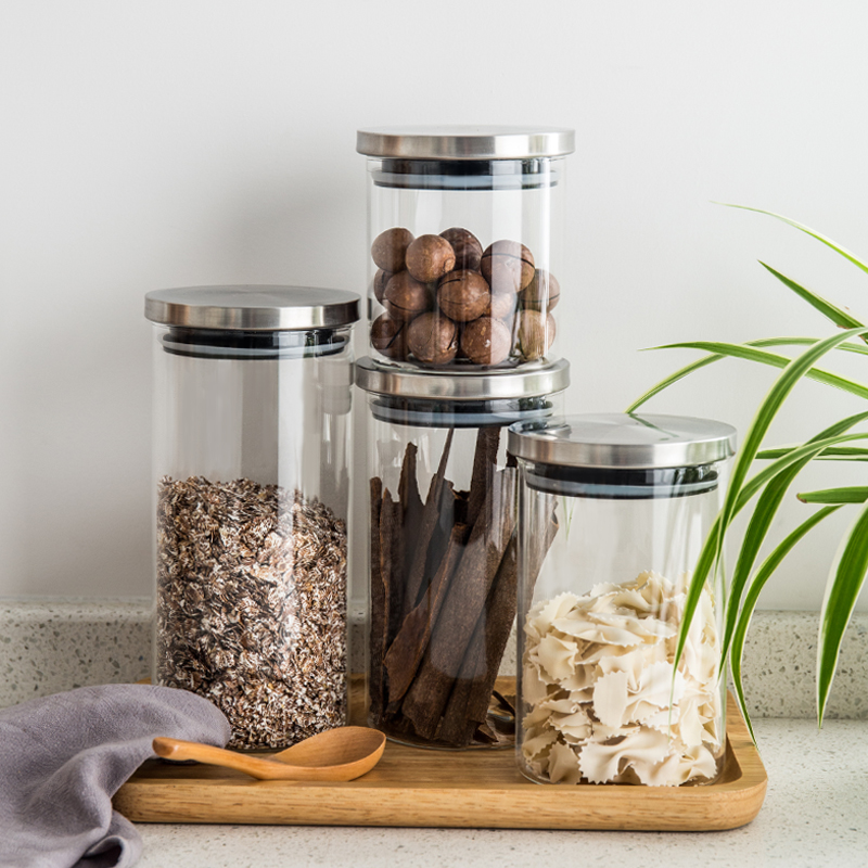 Porcelain soul jar glass bottle storage receive tea food as cans of milk powder bottle seal pot sugar jar of transparent jar