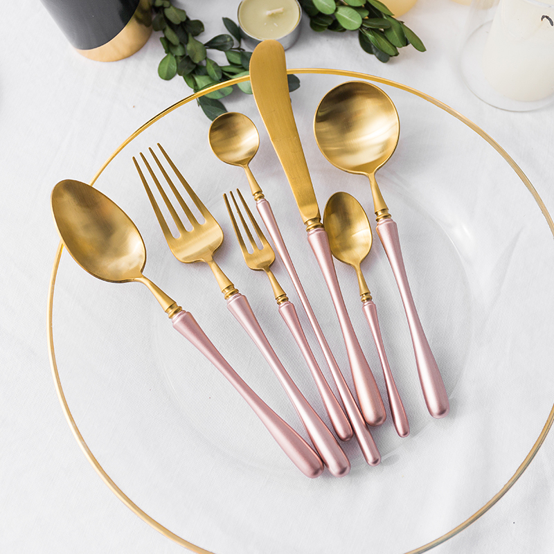 Porcelain soul stainless steel western - style steak knife and fork suit household steak knife fork fork spoon stirring coffee cake