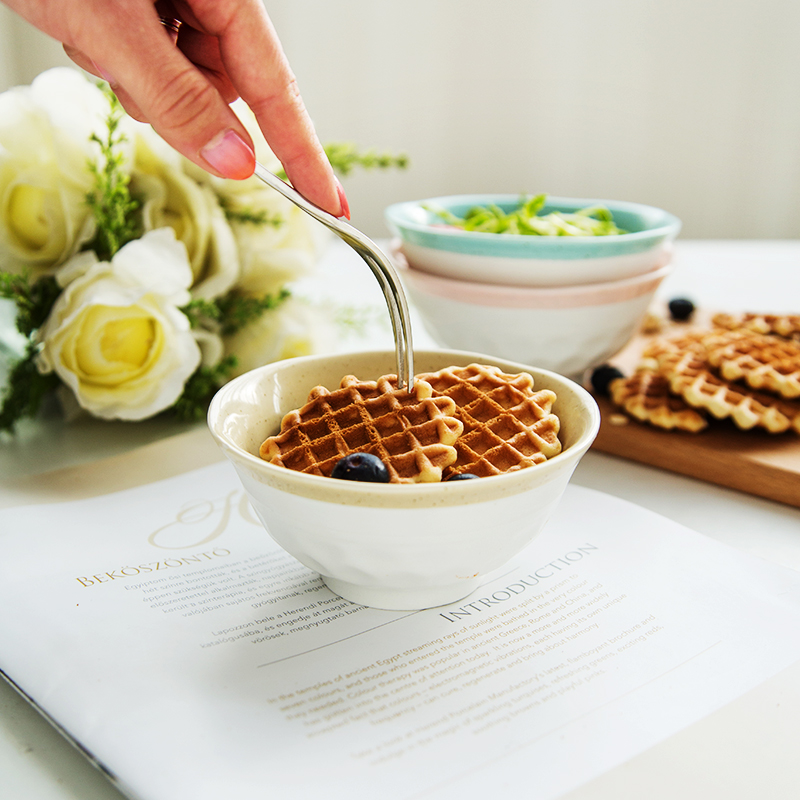 Creative household jobs ceramic cup noodles in soup bowl steak fruit bowl dessert dishes cup contracted move tableware