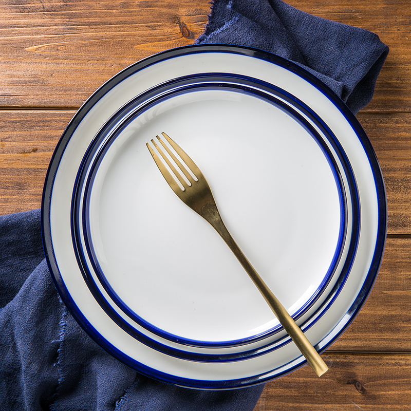Porcelain soul household ceramic dish food dish tray is fish dishes circular cuisine creative nature of tableware