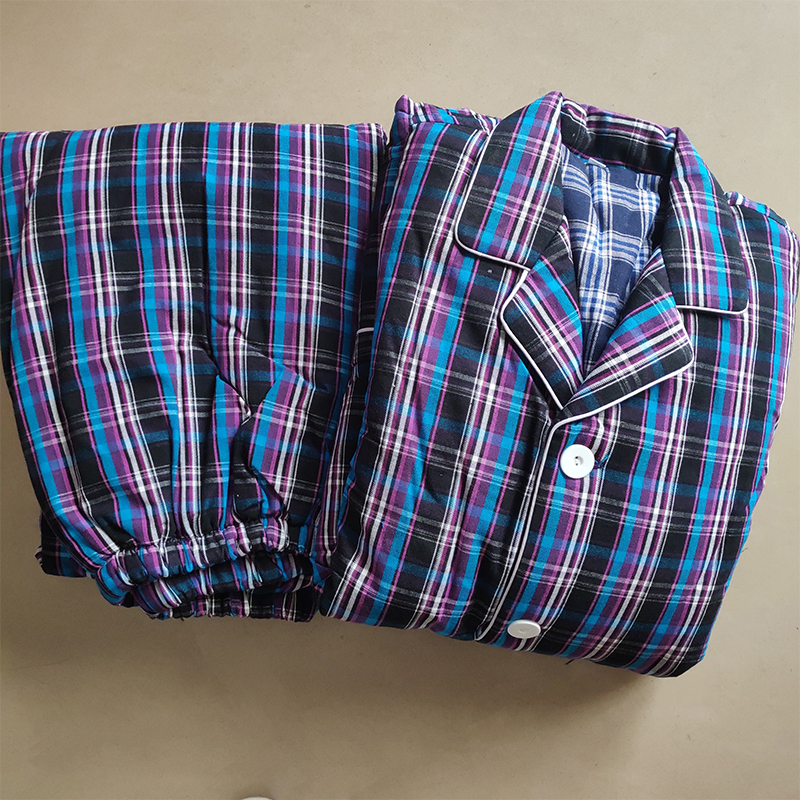 Quần áo mùa đông bằng vải cotton thô nam và nữ dày bộ thu đông nam 