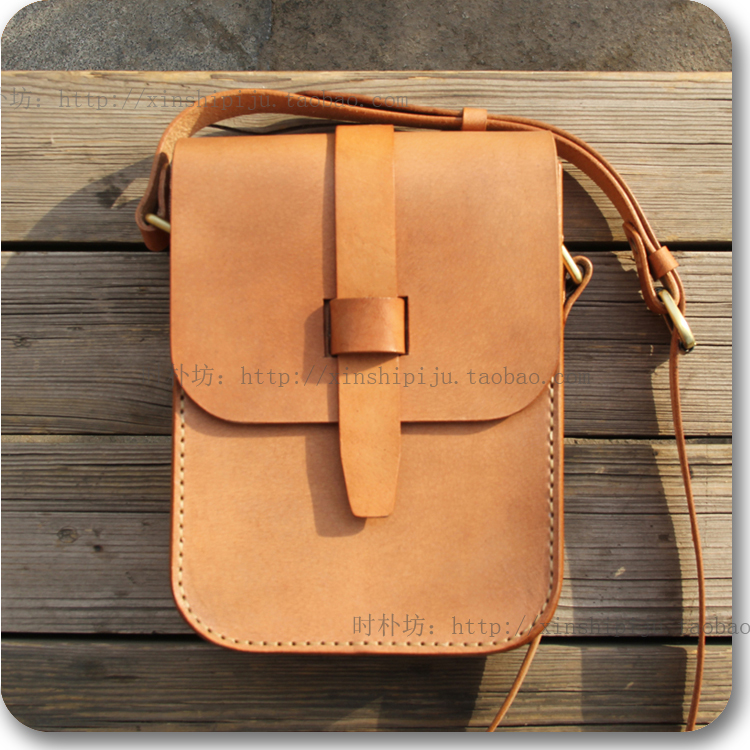 First layer hard cowhide single shoulder messenger bag vegetable tanned leather leather bag personalized leisure travel small bag