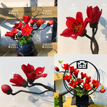 Naughty Silk Screen Flowers Handmade DIY Silk Socks Flowers Materials Heroon Flowers Wood Cotton Material Bags With Flower Pots