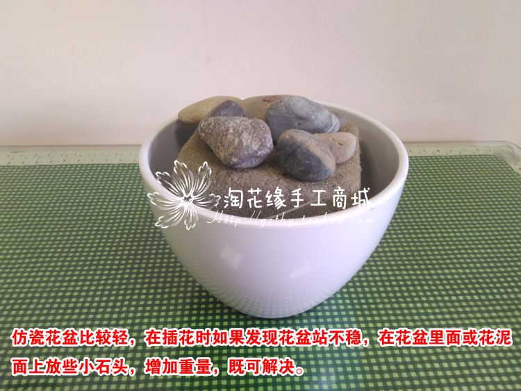 Chất liệu hoa lụa Hoa lụa sắp xếp bình hoa giả sứ cao cấp chậu hoa Hoa dày trắng bát lớn - Vase / Bồn hoa & Kệ chậu trồng cây thông minh