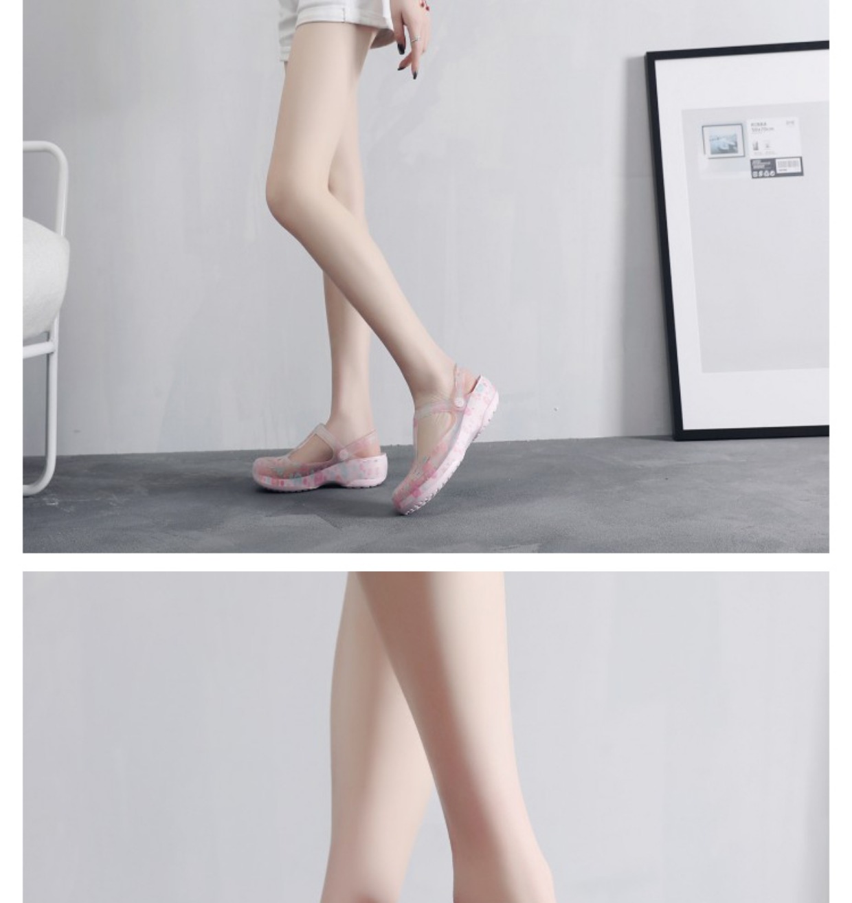 VEBLEN giày lỗ chính hãng nữ bãi biển mùa hè in giày thạch dày đế dày chống trượt cỡ lớn Baotou dép trong nhà dép crocs nữ